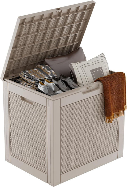 36 Gallon Outdoor Deck Box,Storage Lockable Waterproof Patio Furniture,Garden Tools,Cushions,Pool