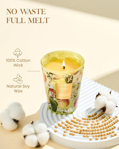 M&SENSE Apple Crumble Scented Natural Soy Wax Candle, 14.1oz 60 Hours Long Lasting Slow Burning
