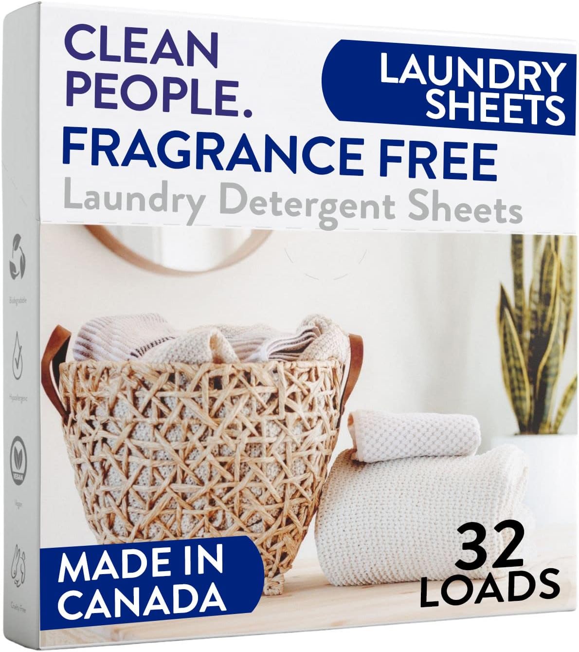 The Clean People Fragrance Free Laundry Detergent Sheets - Laundry Soap - Ultra Concentrated