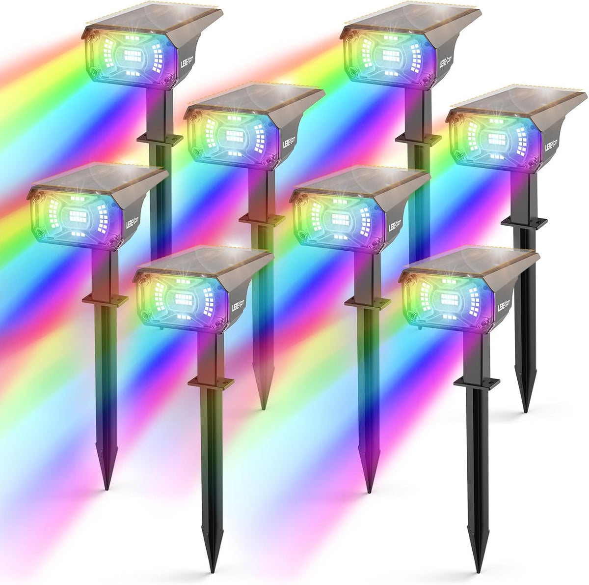 Solar Spotlights Outdoor, 40 LED s Color Changing RGB Waterproof Landscape Lights with 9 Light