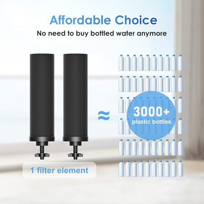 Purewell PF-2 Black 2-Stage Purification Elements, Replacement Filters for ProOne® and Berkey®