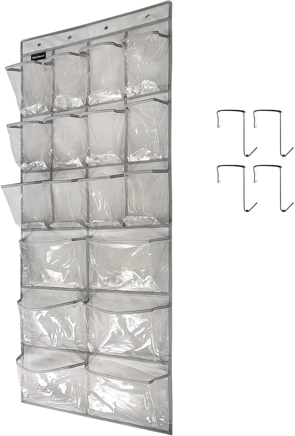 Extra Large Hanging Crystal Clear Over Door Shoe Organizer, Closet Shoe Rack with 12+6 Pockets, 8