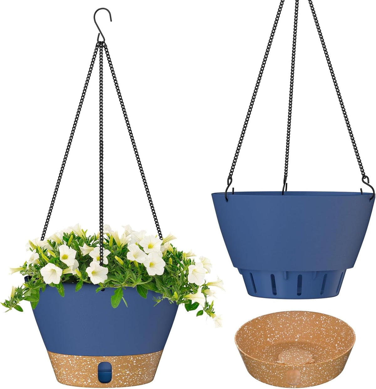 ZMTECH 8 Inch Hanging Planters for Indoor Plants, Hanging Baskets for Plants Outdoor with Visible