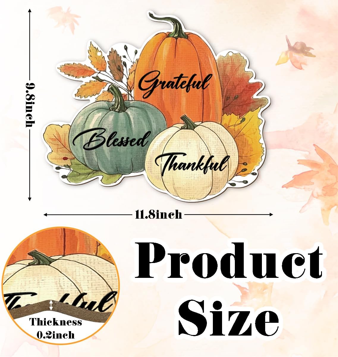 Fall Vibes Door Hanger Sign, Wooden Maple Leaves Mushroom Hanging Decor for Front Door, Fall Wood