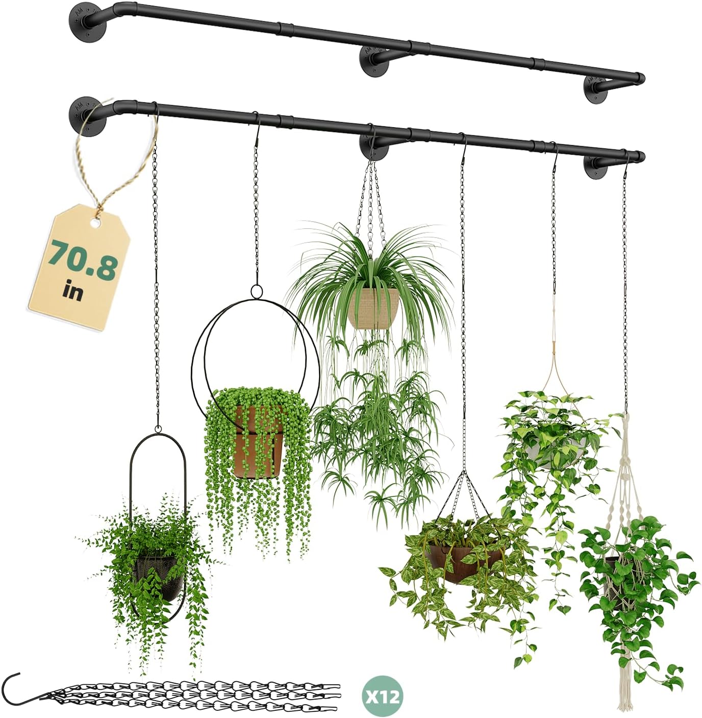 Plant Hanger Indoor with 12 Hanging Chains Hanging Planters for Indoor Plants Hanging Plant Holder