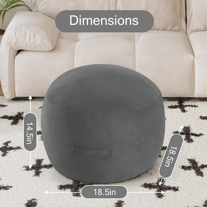MeMoreCool Round Stuffed Pouf Ottoman Foot Rest, Floor Pouf Foot Stool with Soft Foam Chunk