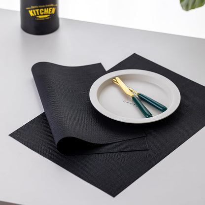 LEXMORE Placemats Set of 4 Vinyl/Plastic Woven Place Mats for Kitchen Table Indoor/Outdoor Washable