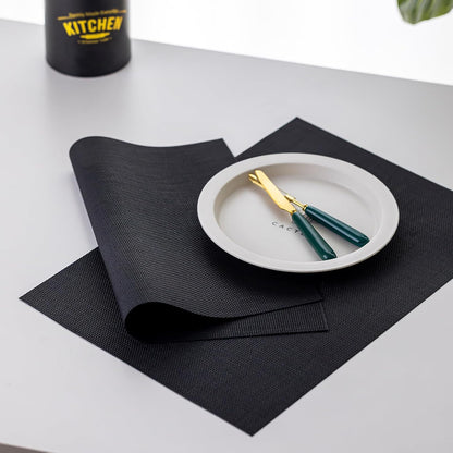 LEXMORE PlaceMats Set of 12 Vinyl/Plastic Woven Place Mats for Kitchen Table Indoor/Outdoor