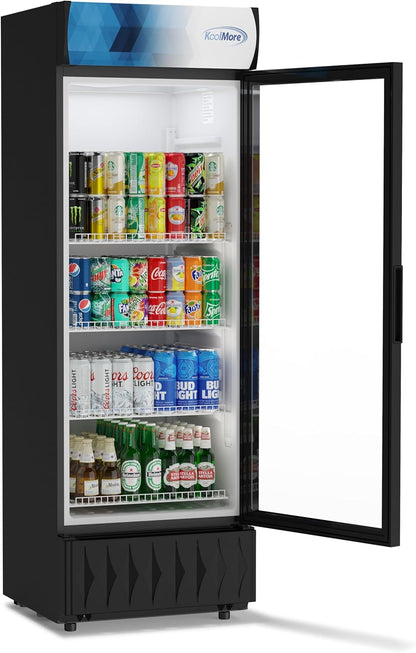 KoolMore DGDR-1D-12C 24 in. 12 Commercial One Glass Door Beverage Display Merchandiser Refrigerator