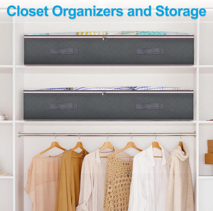 Budding Joy 90L Under Bed Storage Containers, Closet Organizers and Storage Bins, Foldable Underbed