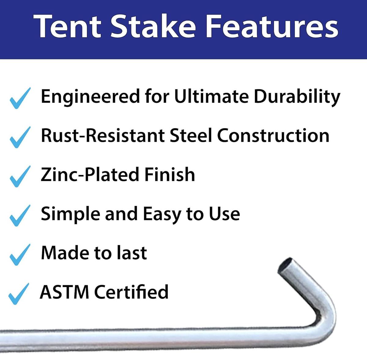 Steel Tent Stakes Heavy Duty Ground Stake, Metal Stakes to Anchor Commercial Inflatables, Outdoor