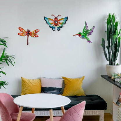 Hummingbird Butterfly Dragonfly Metal Wall Decor Outdoor Metal Wall Art Fence Decor Hanging