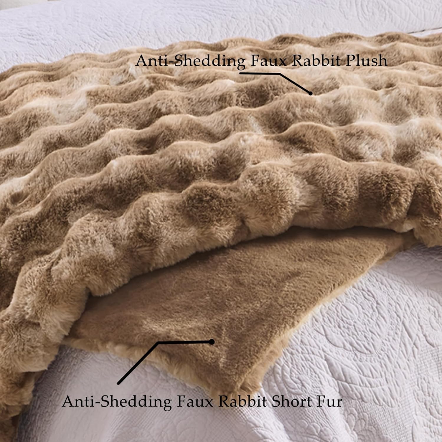 BENVWE Fluffy Faux Fur Throw Blanket for Couch - Soft, Plush, Thick, Cozy, Fuzzy Luxury Minky