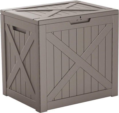 38 Gallon Outdoor Deck Box,Storage Lockable Waterproof Patio Furniture,Garden Tools,Cushions,Pool