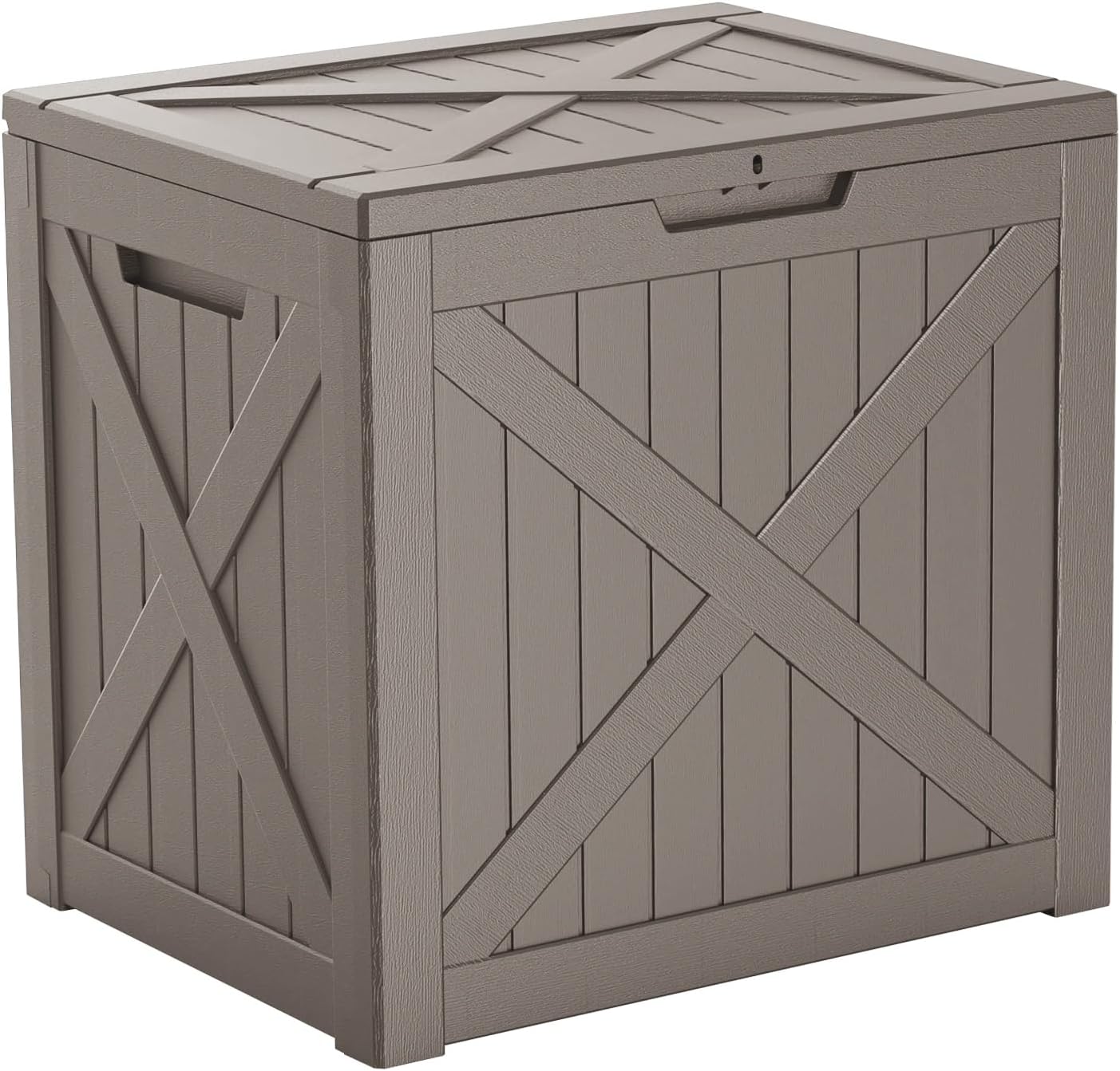 32 Gallon Resin Deck Box, Lockable Outdoor Storage Box for Patio Cushions Storage Furniture,Garden