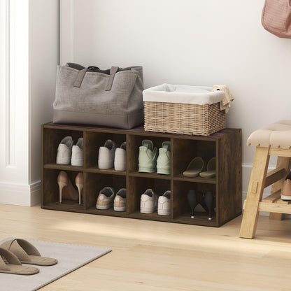 Furinno FANO 8-Cube Shoe Rack, Stackable Shoe Organizer, Amber Pine