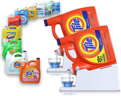 TidyFriend 2 Pack Liquid Laundry Detergent Holder Stand with Drip Tray & Rubber-Grip Feet, Stand