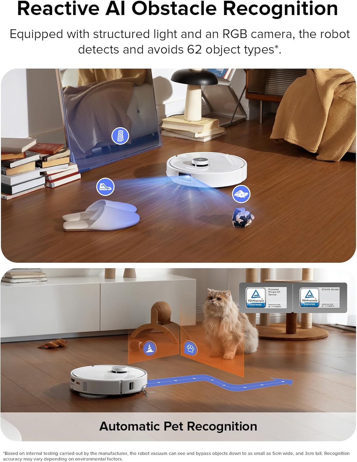 roborock Qrevo Edge Robot Vacuum and Mop, 18,500Pa Suction, Zero-Tangling, AdaptiLift Chassis, Al