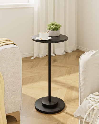 Masupu Drink Table, Round Side Table for Small Spaces, Pedestal Side Table, Small End Table with