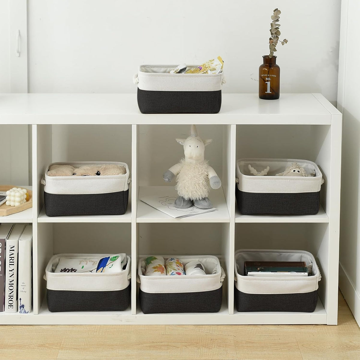 TheWarmHome Storage Bins for Shelves - 12x8x5.2 inch 1 Pack Storage Baskets for Gifts Empty for