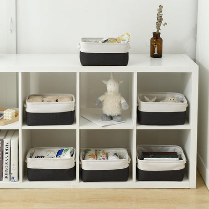 TheWarmHome Storage Bins for Shelves - 6 Pack 11.8x7.8x5.2 inch Collapsible Storage Cubes, Basket