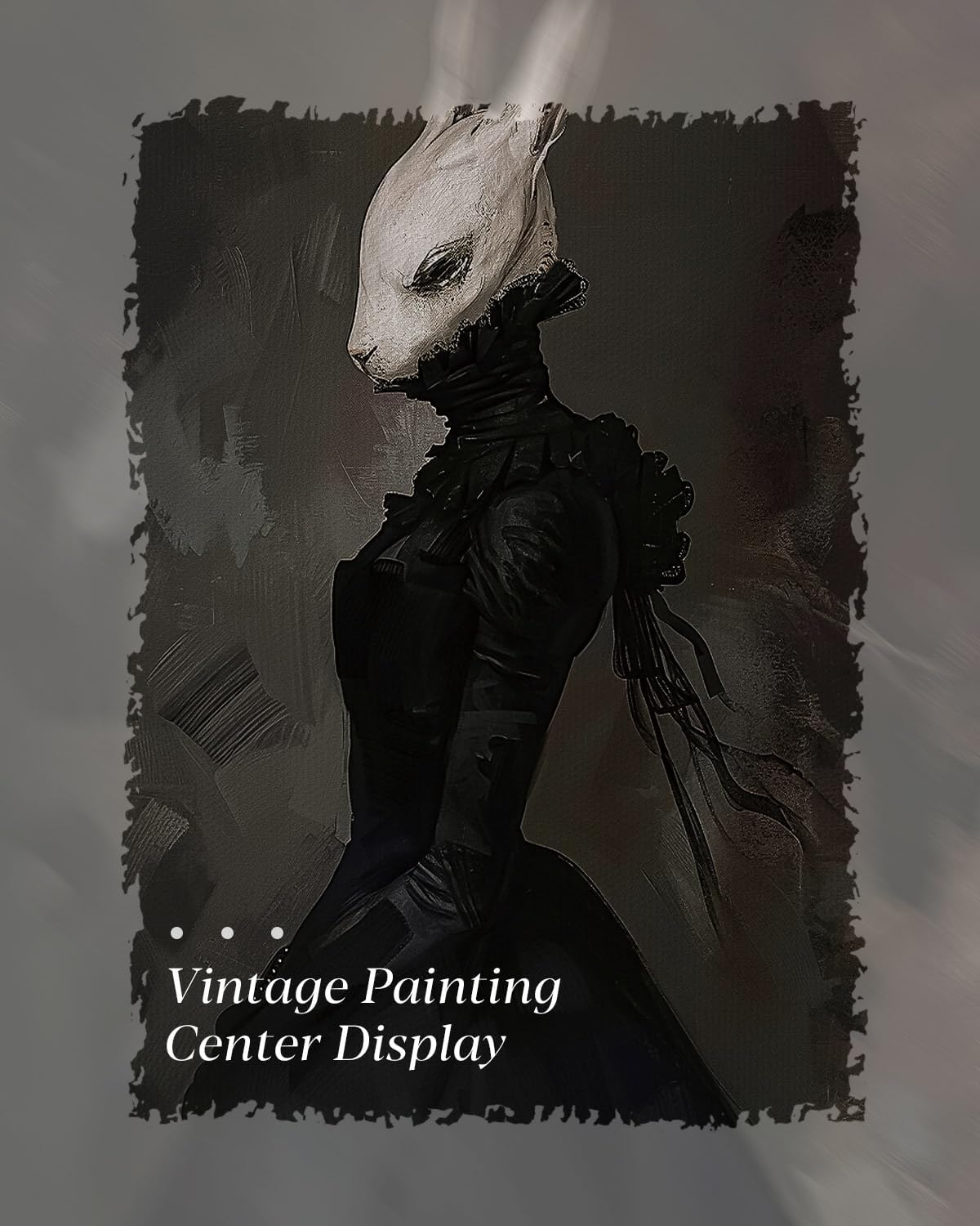HUARCEY Gold Framed Vintage Wall Art Canvas Prints Gothic Room Decor Vintage Rabbit Lady Wall