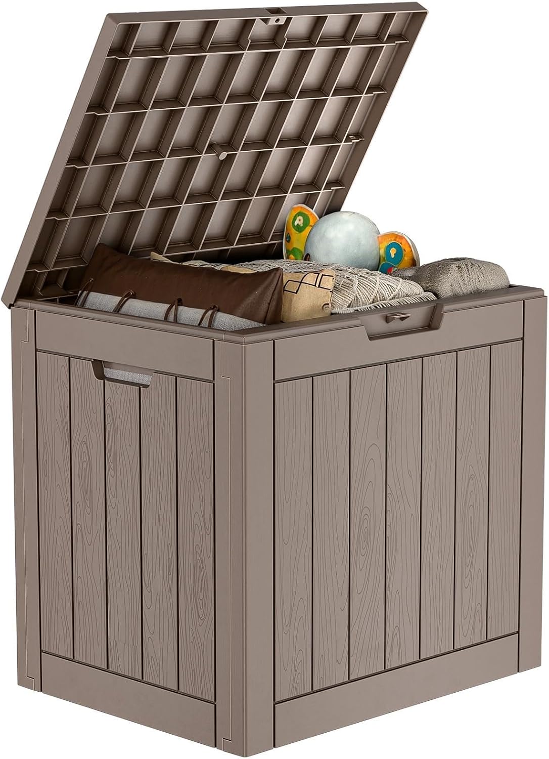 30 Gallon Outdoor Deck Box,Storage Lockable Waterproof Patio Furniture,Garden Tools,Cushions,Pool
