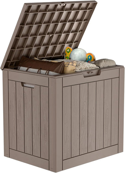 30 Gallon Outdoor Deck Box,Storage Lockable Waterproof Patio Furniture,Garden Tools,Cushions,Pool