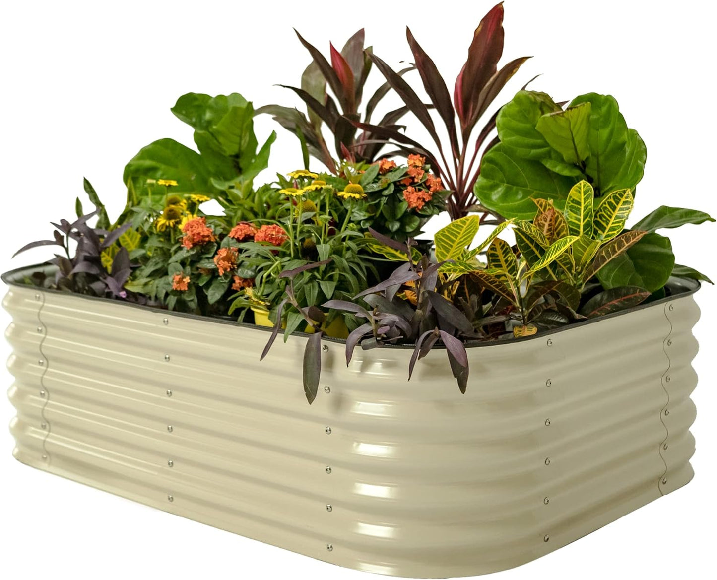 Vego garden Raised Garden Bed Kits, 17" Tall 6 in 1 Modular Metal Raised Planter Bed for Vegetables