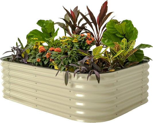Vego garden Raised Garden Bed Kits, 17" Tall 6 in 1 Modular Metal Raised Planter Bed for Vegetables