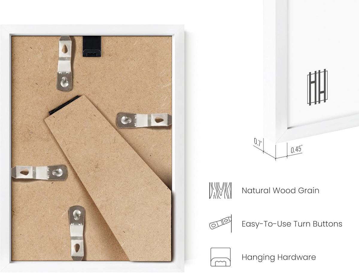 HAUS AND HUES 4x6 White Metal Picture Frames - Bulk Frames 4X6 - Features Premium Aluminum