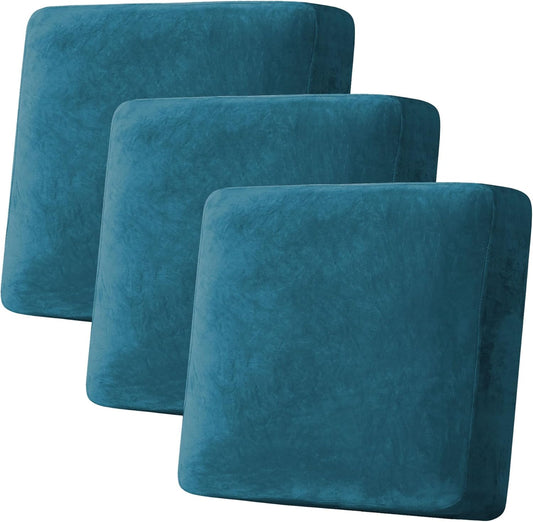 H.VERSAILTEX Velvet Stretch Couch Cushion Cover Plush Cushion Slipcover for Chair Loveseat Sofa