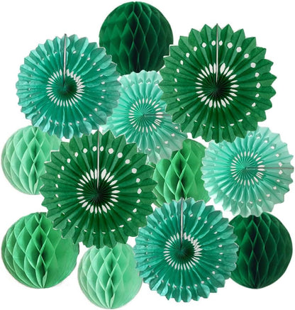 12pcs 6’’ 8’’ Honeycomb Balls Tissue Paper Fans Party Honeycomb Ball Fans Wall Tissue Pom Poms