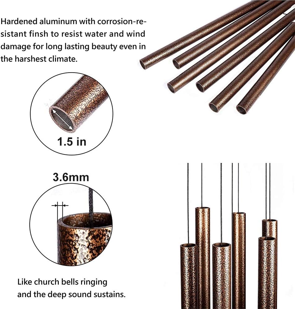 50 Inch Wind Chimes for Outside Deep Tone Large Sound Church Bell Rings Memorial Mother Day Copper