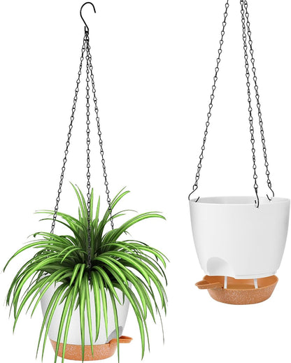 GARDIFE Hanging Planter, 8 inch Hanging planters for Indoor. Outdoor Plants, Self Watering Plant