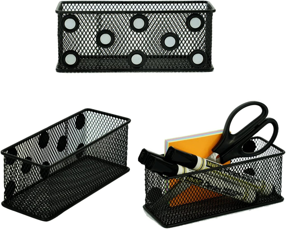 Neudeco Magnetic Locker Organizer and Accessories，Wire Mesh Magnetic Storage Basket ,Magnetic