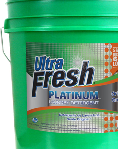 Ultra Fresh 5 Gallon Liquid Laundry Detergent Washing Soap for All Machine Types, 3X Platinum, Up