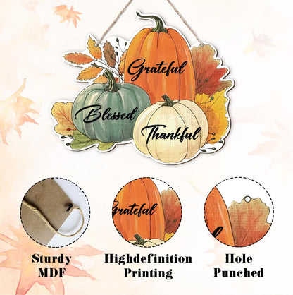 Fall Vibes Door Hanger Sign, Wooden Maple Leaves Mushroom Hanging Decor for Front Door, Fall Wood