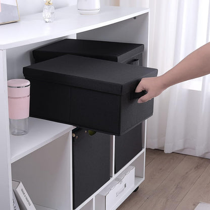 HOONEX Storage Bins with Lids for Organizing, Pack of 2, Storage Boxes with 2 Carrying Handles and