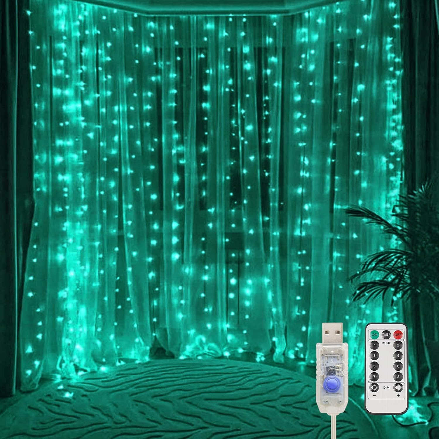 suddus Curtain Lights for Christmas, 200 Led 6.5ft x 6.5ft Hanging String Lights Outdoor, Fairy