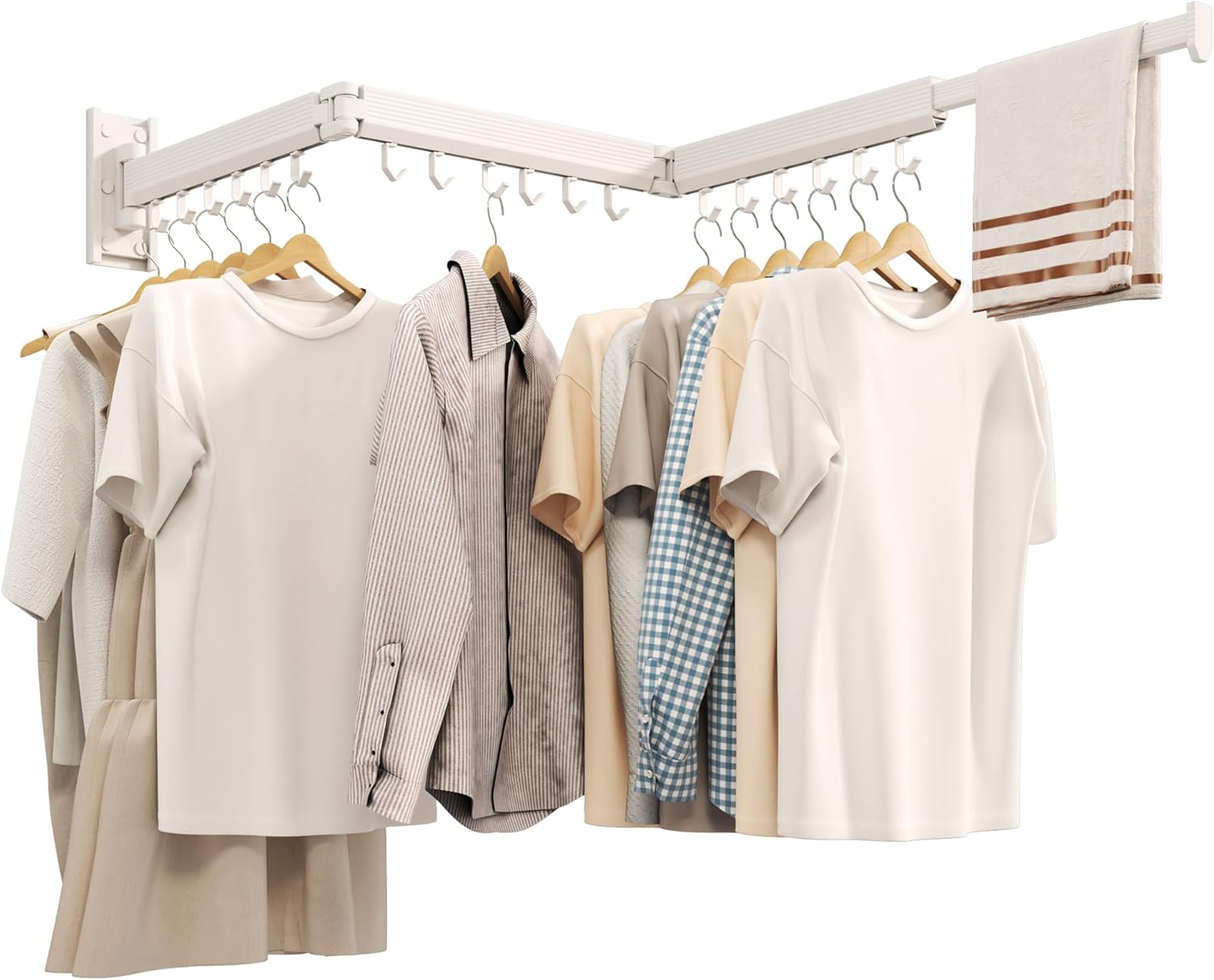 Wall Mounted Clothes Drying Rack, Collapsible Laundry Drying Rack, Retractable Foldable Drying Rack