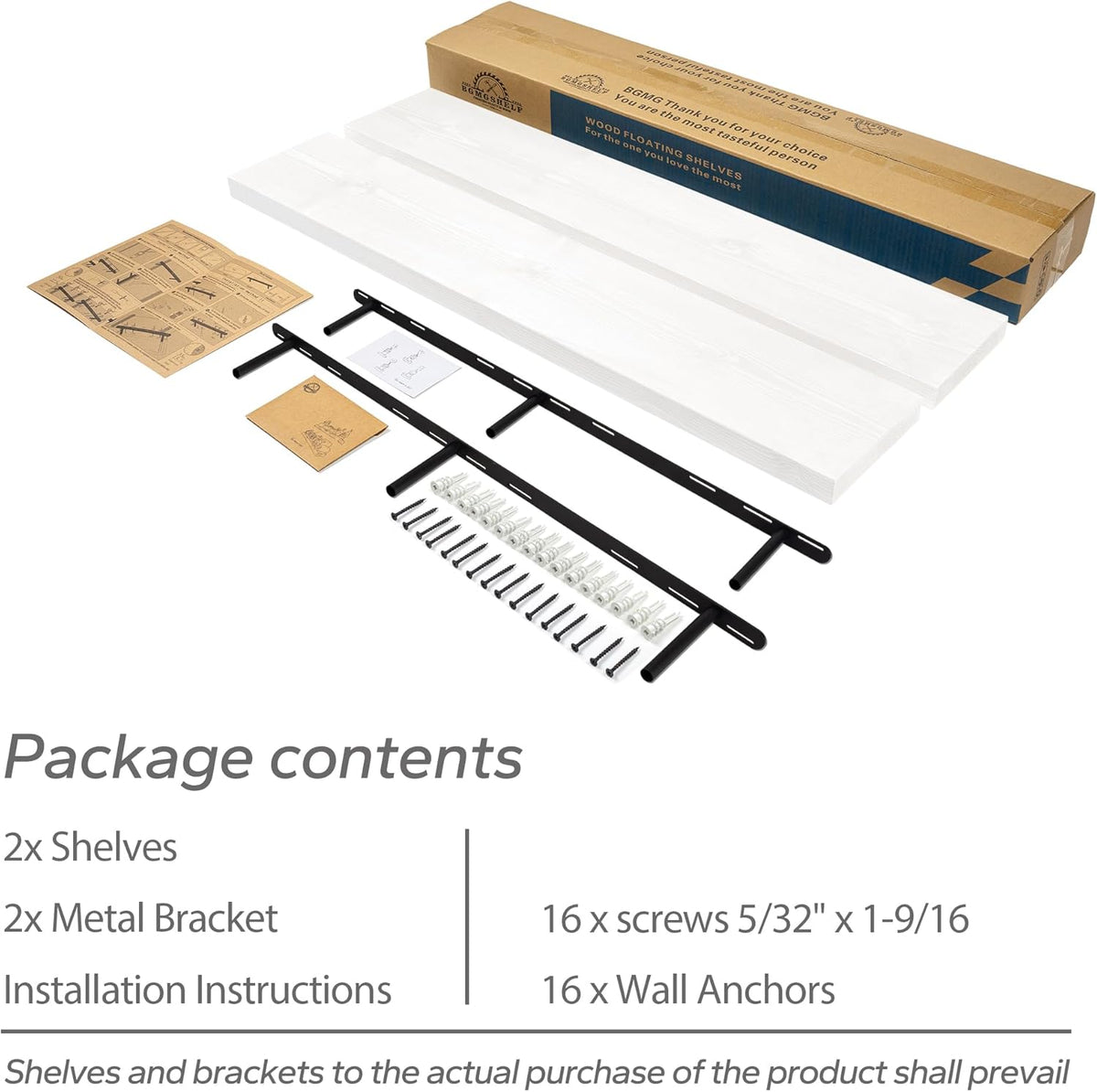 BGMG Floating Shelves for Wall 48 inch Long,Rustic Solid Wooden Deep Wall Shelves for Bathroom