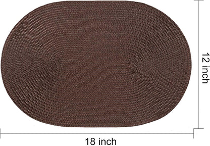 AHHFSMEI Placemats Set of 8 for Dining Table Washable Woven Vinyl Non-Slip 18x12 inches Placemat
