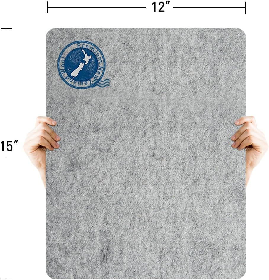 ZOMONETI 15" x 12" Wool Pressing Mat 100% New Zealand Felted Wool Ironing Mat Pad Blanket for