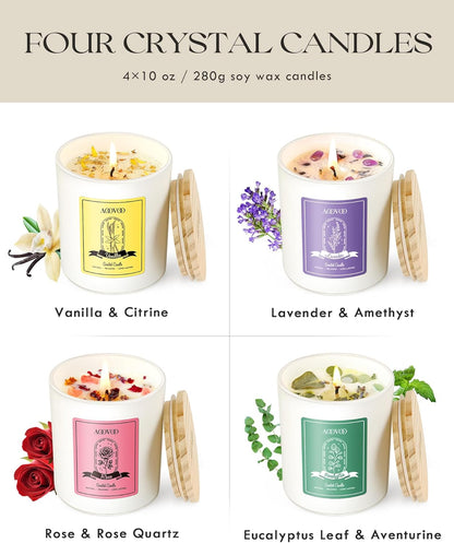 AOOVOO Rose/Vanilla/Eucalyptus/Lavender Scented Candles for Women - Aromatherapy Candle with