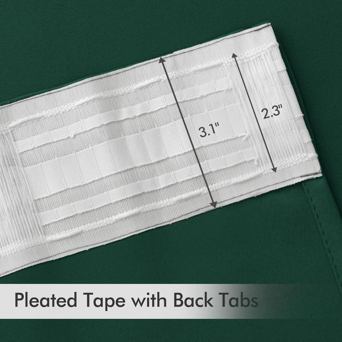 MIULEE Hunter Green Back Tab Blackout Curtains 102 Inch Long 2 Panels Set for Living Room Bedroom