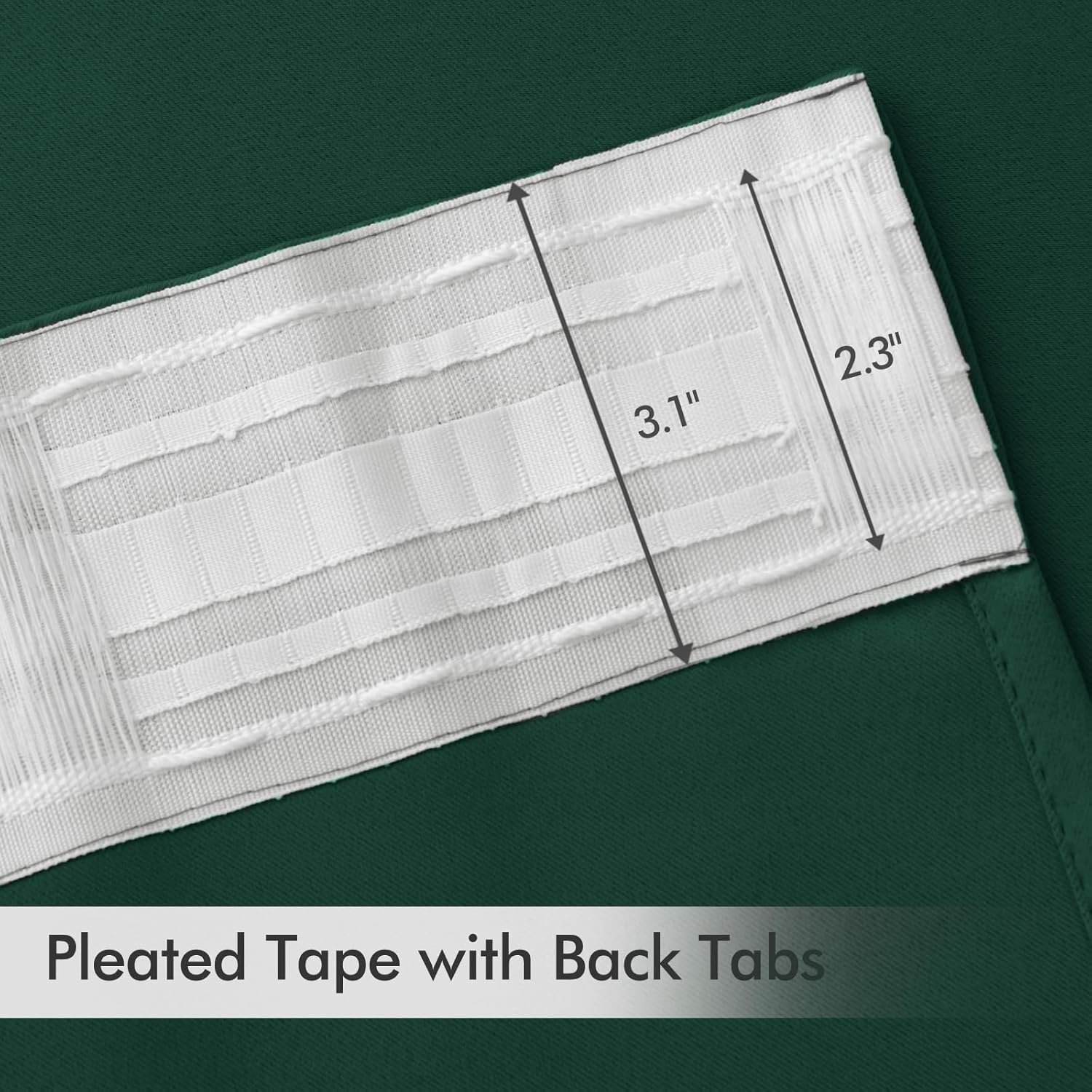 MIULEE Hunter Green Back Tab Blackout Curtains 108 Inch Long 2 Panels Set for Living Room Bedroom