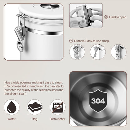 ShanSon Coffee Canister Airtight Coffee Container Stainless Steel Coffee Bean Storage Container