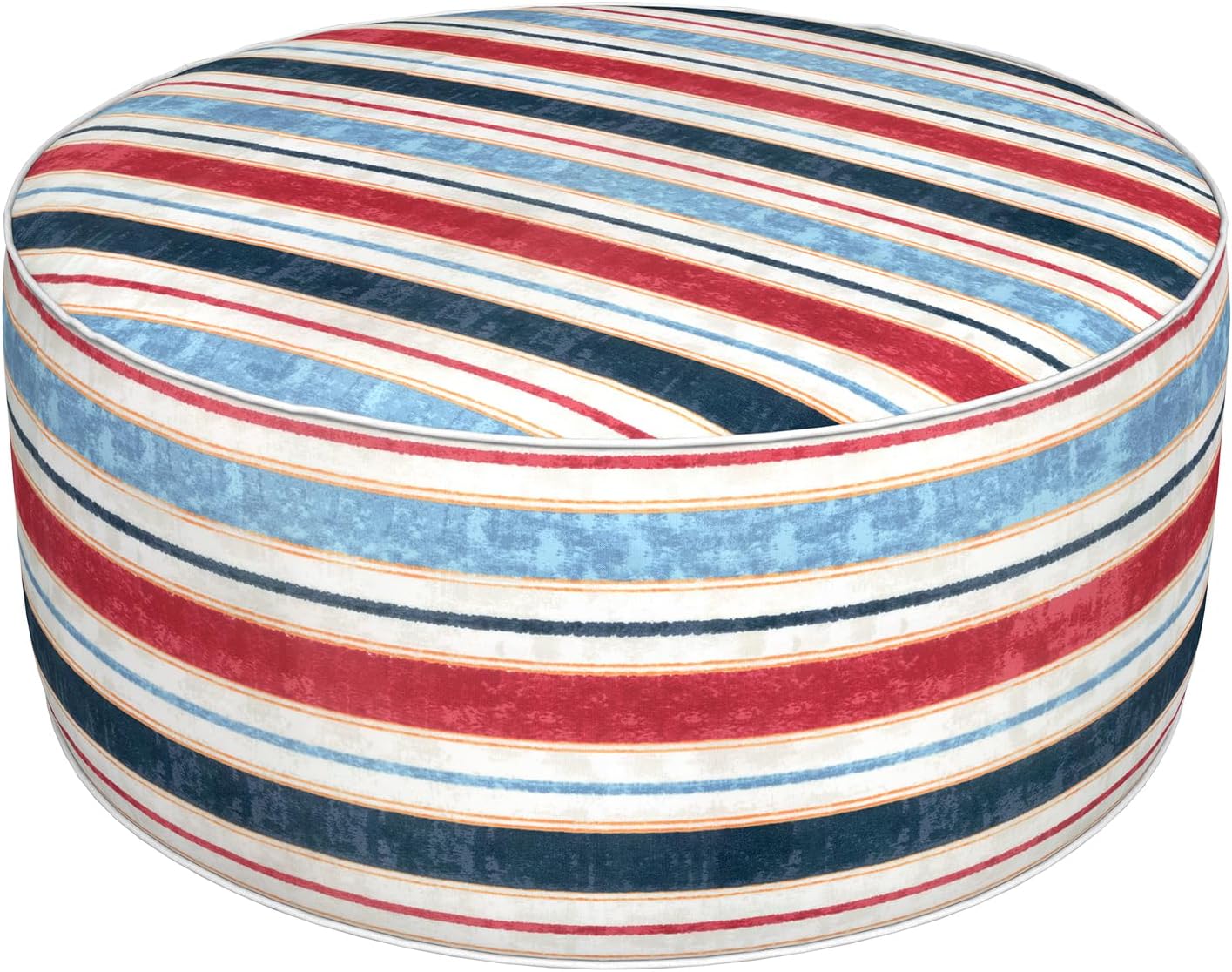Inflatable Ottoman Stool D31 xH14 for Outdoor/Indoor Use, Water Repellent Patio Foot Rest Stool