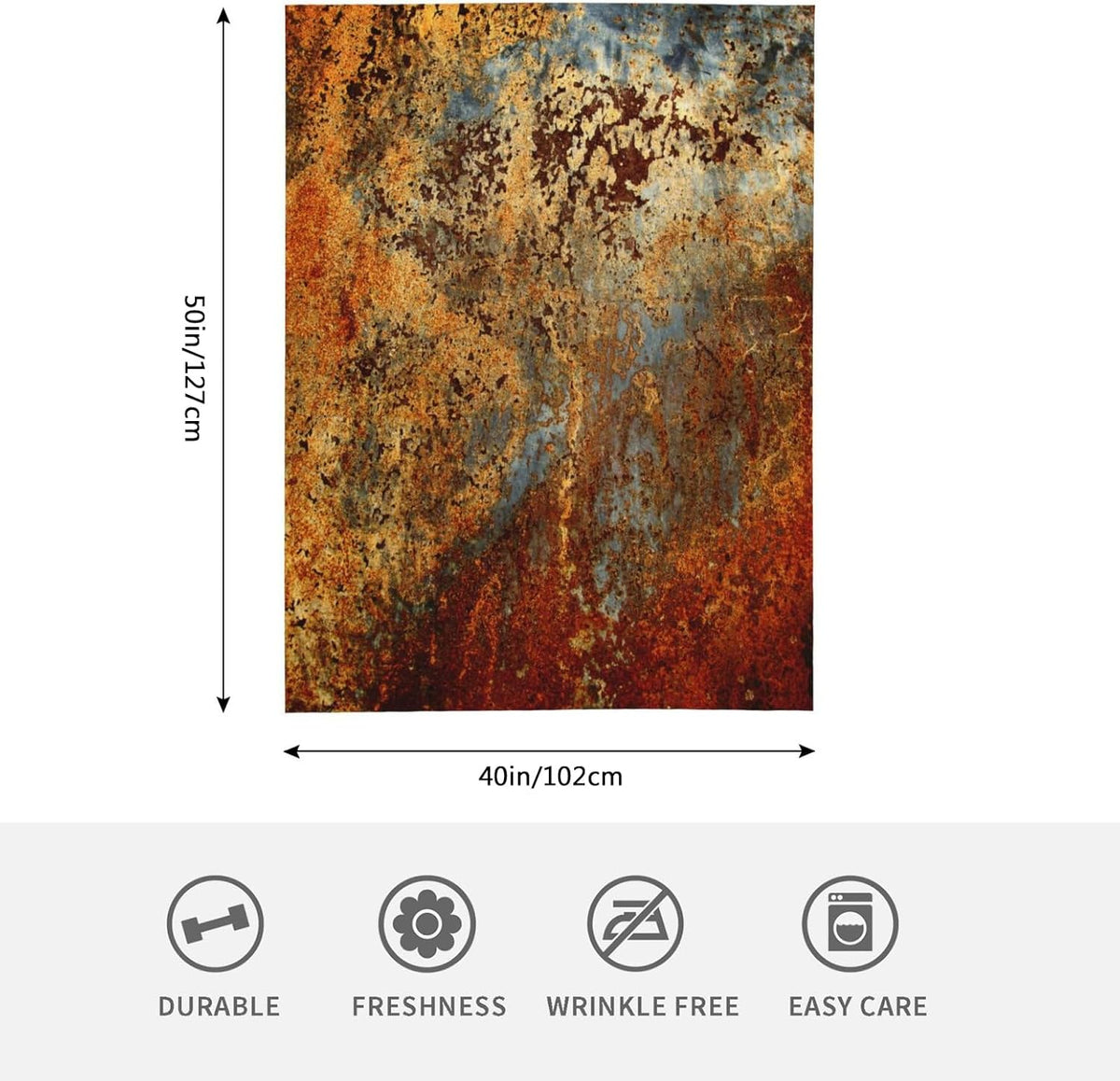 HGOD DESIGNS Brown Rust Colorful Metal Rusty Steel Iron Structure Blanket Throw Blanket Soft